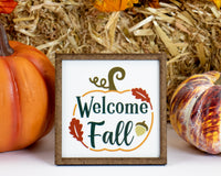 Welcome Fall Pumpkin Tier Tray Sign - Sew Lucky Embroidery