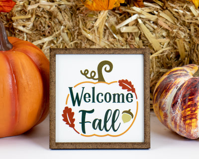 Welcome Fall Pumpkin Tier Tray Sign