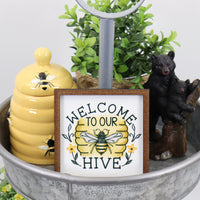 Welcome to our Hive Honey Bee Tier Tray Sign - Sew Lucky Embroidery