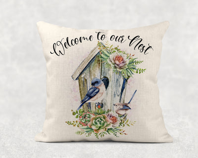 Welcome to our Nest Throw Pillow