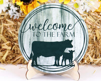 Welcome to the Farm Tray Sign and Stand - Sew Lucky Embroidery