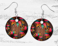 Western Sunflowers Earrings - Sew Lucky Embroidery