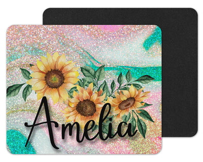 Whimsical Sunflowers Custom Personalized Mouse Pad