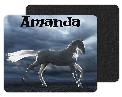 White Horse Custom Personalized Mouse Pad - Sew Lucky Embroidery