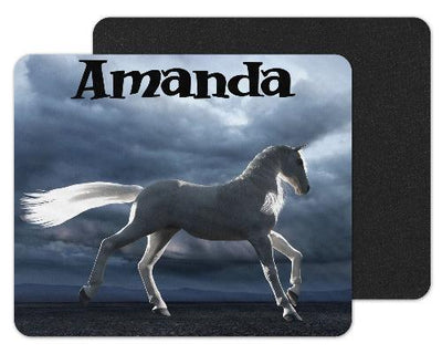 White Horse Custom Personalized Mouse Pad