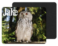 White Owl Custom Personalized Mouse Pad - Sew Lucky Embroidery