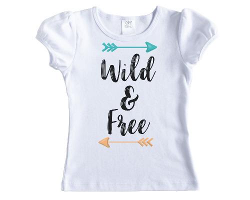 Wild and Free Girls Shirt - Sew Lucky Embroidery