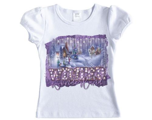 Winter Wonderland Girls Purple Christmas Shirt - Sew Lucky Embroidery