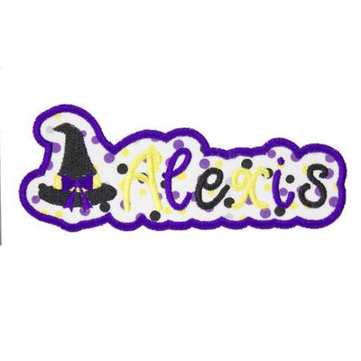 Witch Hat Name Sew or Iron on Embroidered Patch