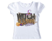 Witch in Training Girls Halloween Shirt - Sew Lucky Embroidery