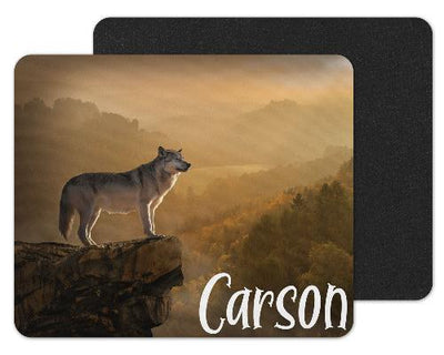 Wolf on Cliff Custom Personalized Mouse Pad