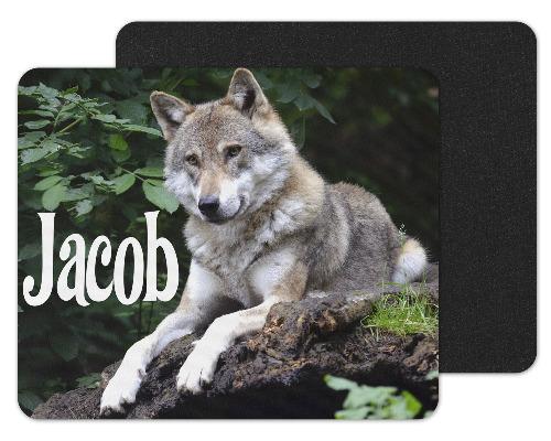 Wolf on Rocks custom Personlized Mouse Pad - Sew Lucky Embroidery