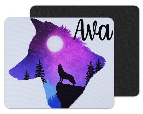Wolf Shaped Sky Custom Personalized Mouse Pad - Sew Lucky Embroidery