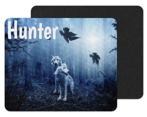Wolves in Night Forest Custom Personalized Mouse Pad - Sew Lucky Embroidery