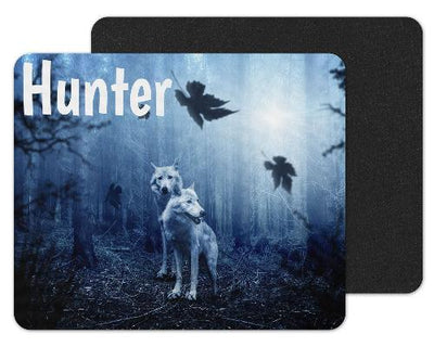 Wolves in Night Forest Custom Personalized Mouse Pad