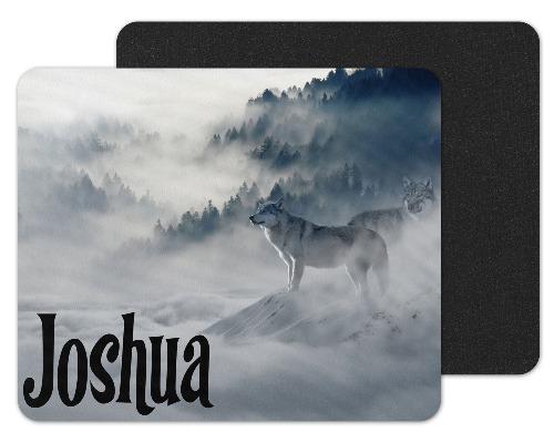Wolves in Snow Custom Personalized Mouse Pad - Sew Lucky Embroidery