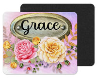 Yellow Roses Custom Personalized Mouse Pad - Sew Lucky Embroidery