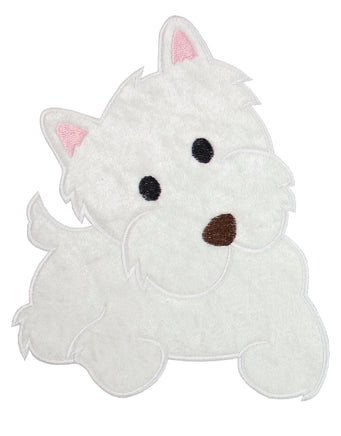 White Yorkie Patch - Sew Lucky Embroidery