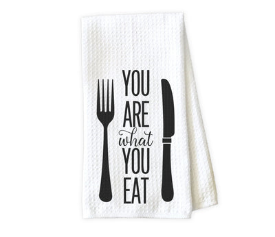 You Are What You Eat Waffle Weave Microfiber Kitchen Towel